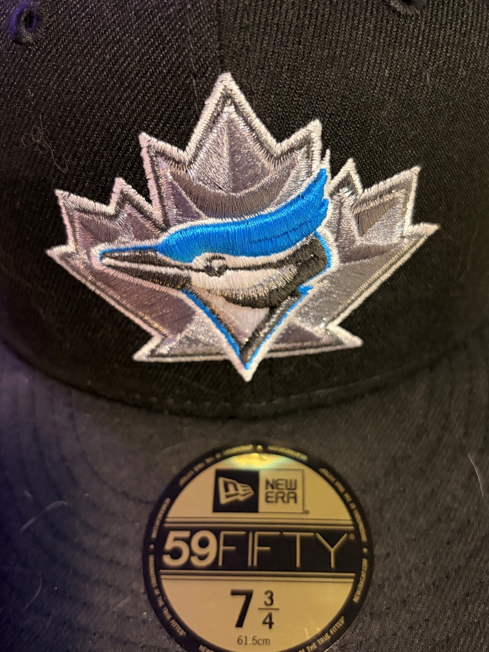New Era Black Blue Toronto Blue Jay Fitted Cap 7 3/4